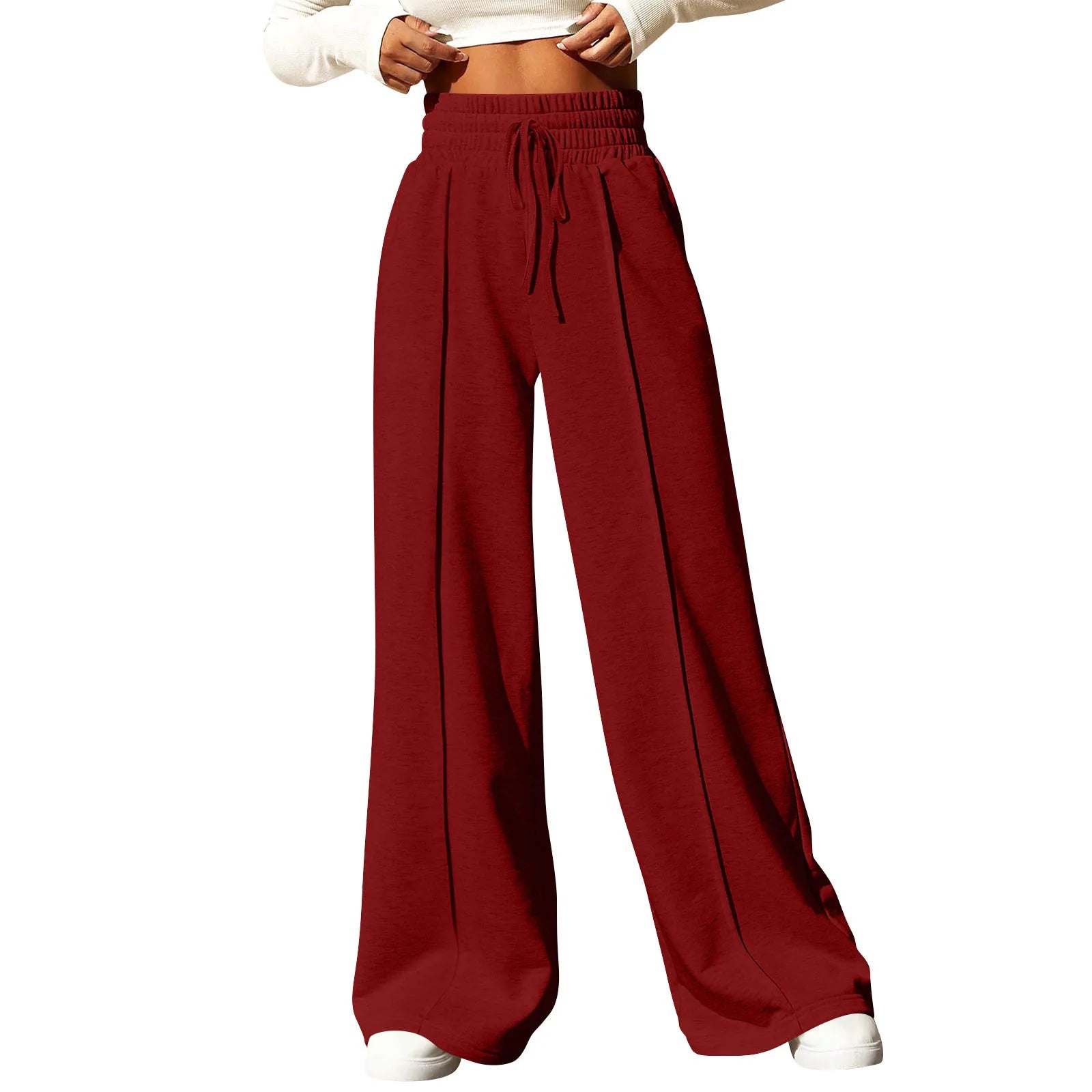 High‑Waisted Drawstring Wide‑Leg Sweatpants – Casual, Comfy & Chic