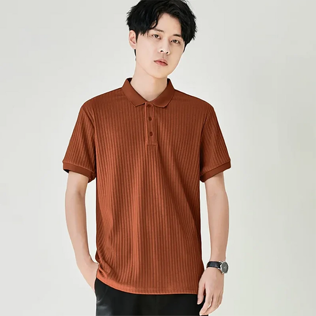 Summer Men’s Striped Lapel Polo Shirt – Retro Luxury Knitwear