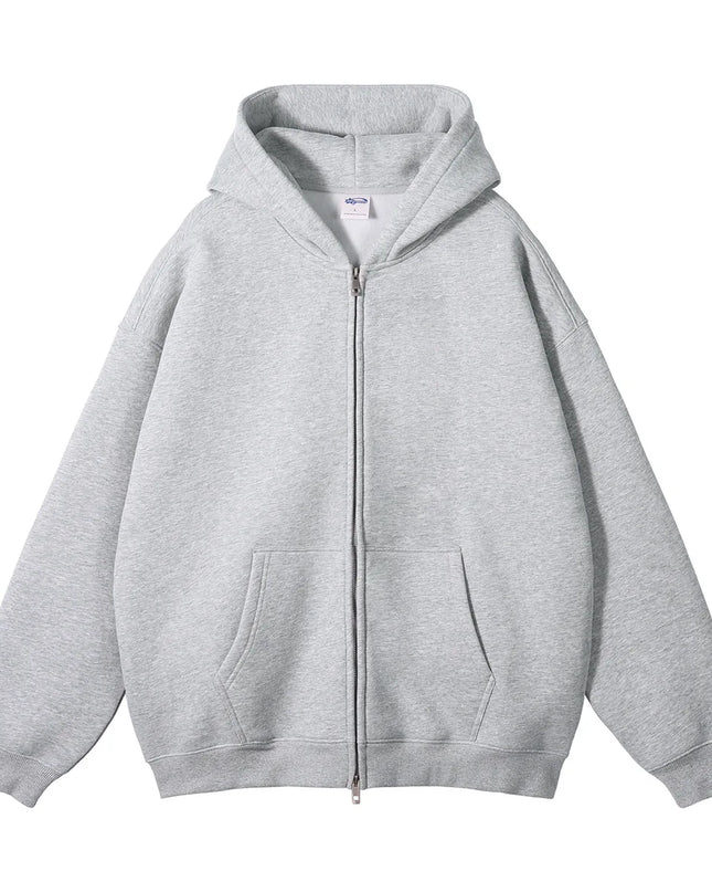Premium Heavyweight Fleece Double‑Zip Cardigan Hoodie UK