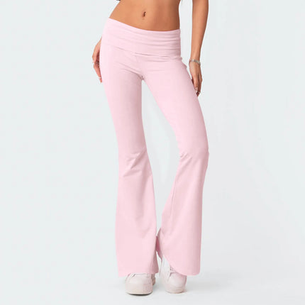 High-Waist Korean-Style Flared Yoga Pants – Autumn Fit & Everyday Com