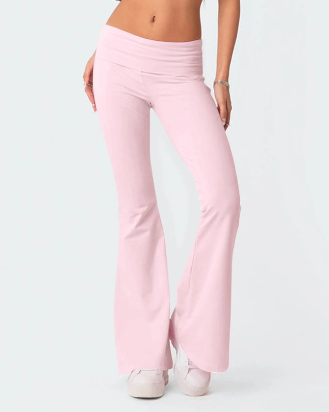 High-Waist Korean-Style Flared Yoga Pants – Autumn Fit & Everyday Com