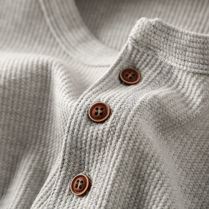 Men's Waffle Henley Shirt – Soft Everyday Style