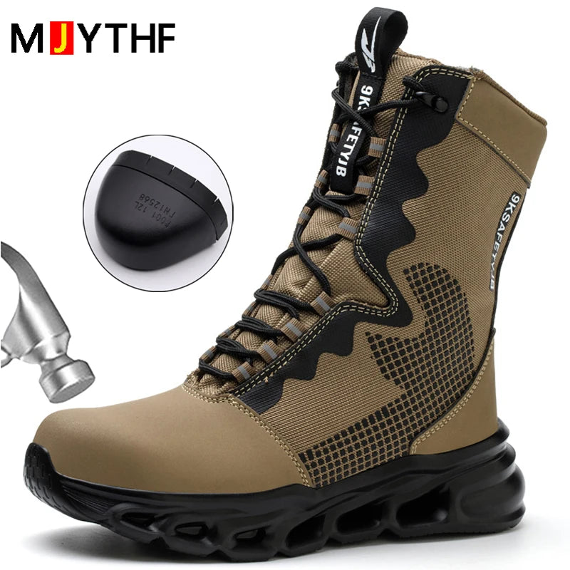 Men’s Steel-Toe Lightweight Tactical Work Boots-HighTouch