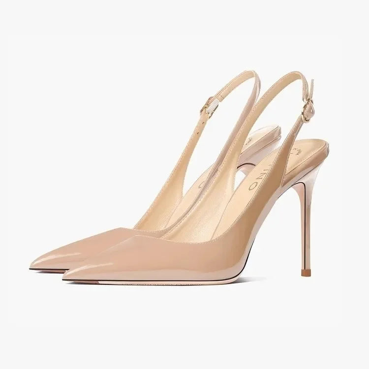 Metallic Strappy Stiletto Sandals – Glamour & Shine-HighTouch