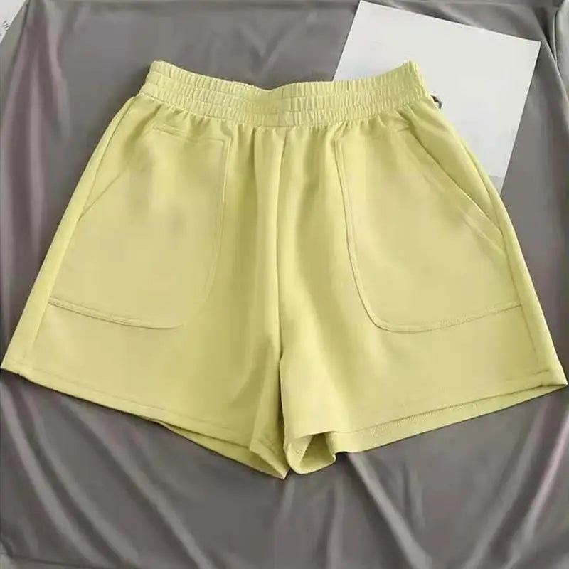 Summer High-Waist Solid Color Shorts-HighTouch