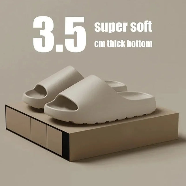 Cloud‑Style Thick‑Sole EVA Slides – Plush Cocoa Comfort for Beach or Home