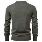 Premium Textured Zip-Collar Polo – Slim Fit Long Sleeve Men’s Business Casual-HighTouch
