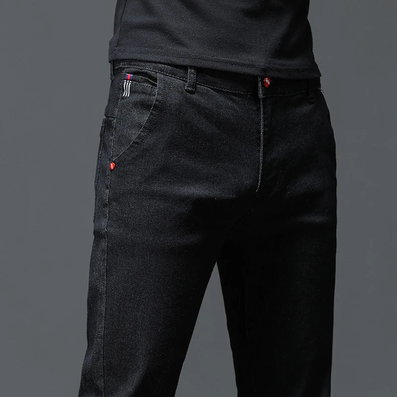 Men’s Slim Stretch Black & Dark Grey Jeans-HighTouch
