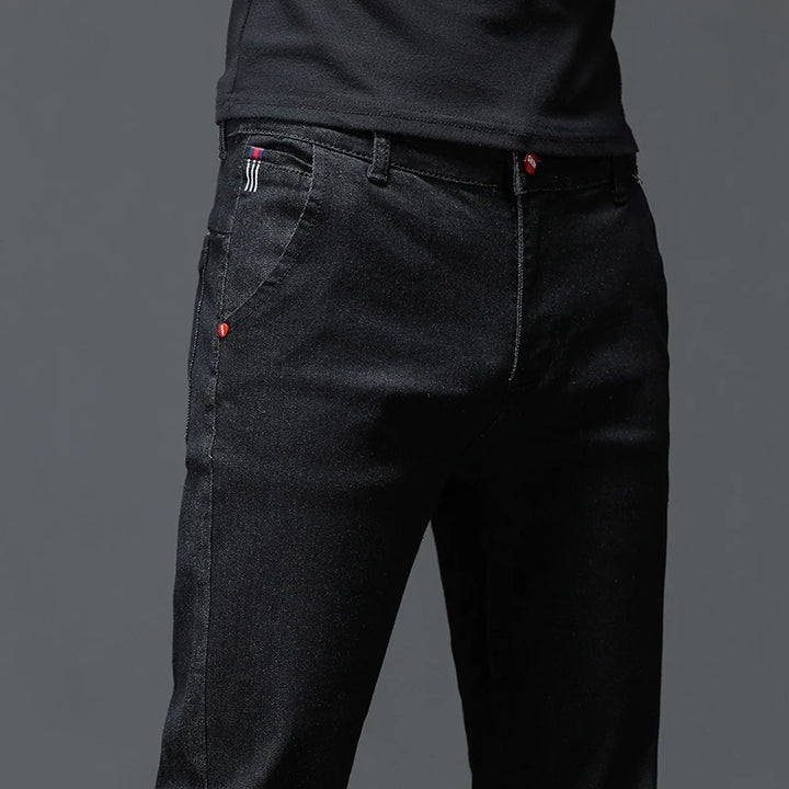Men’s Slim Stretch Black & Dark Grey Jeans-HighTouch
