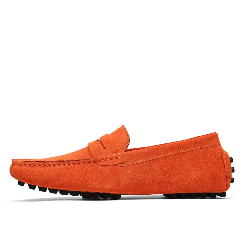 Genuine Leather Slip-On Loafers / Moccasins-HighTouch