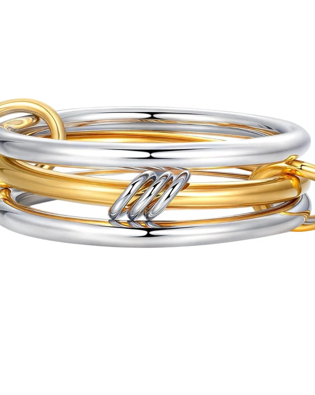 Two-Tone Hypoallergenic Copper Stackable Ring Set