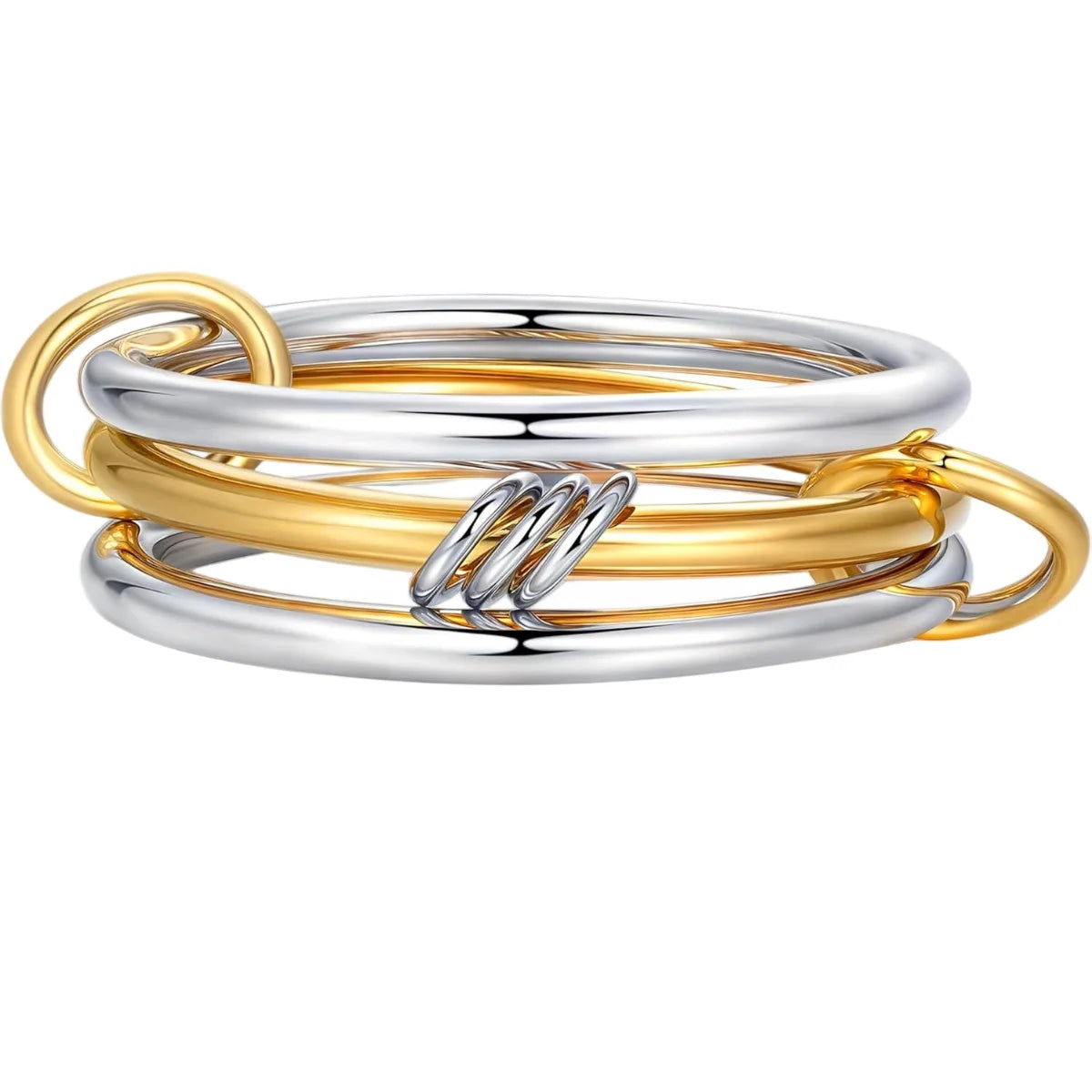 Two-Tone Hypoallergenic Copper Stackable Ring Set-HighTouch