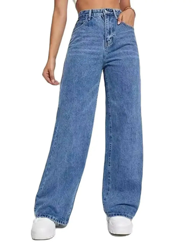High Waist Retro Baggy Straight Jeans for Women's