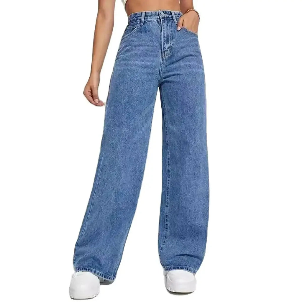 High Waist Retro Baggy Straight Jeans for Women's