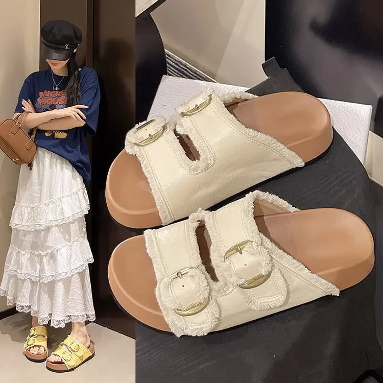 Summer Platform Thong Slippers for Women – Thick Sole Non-Slip Beach Flip Flops