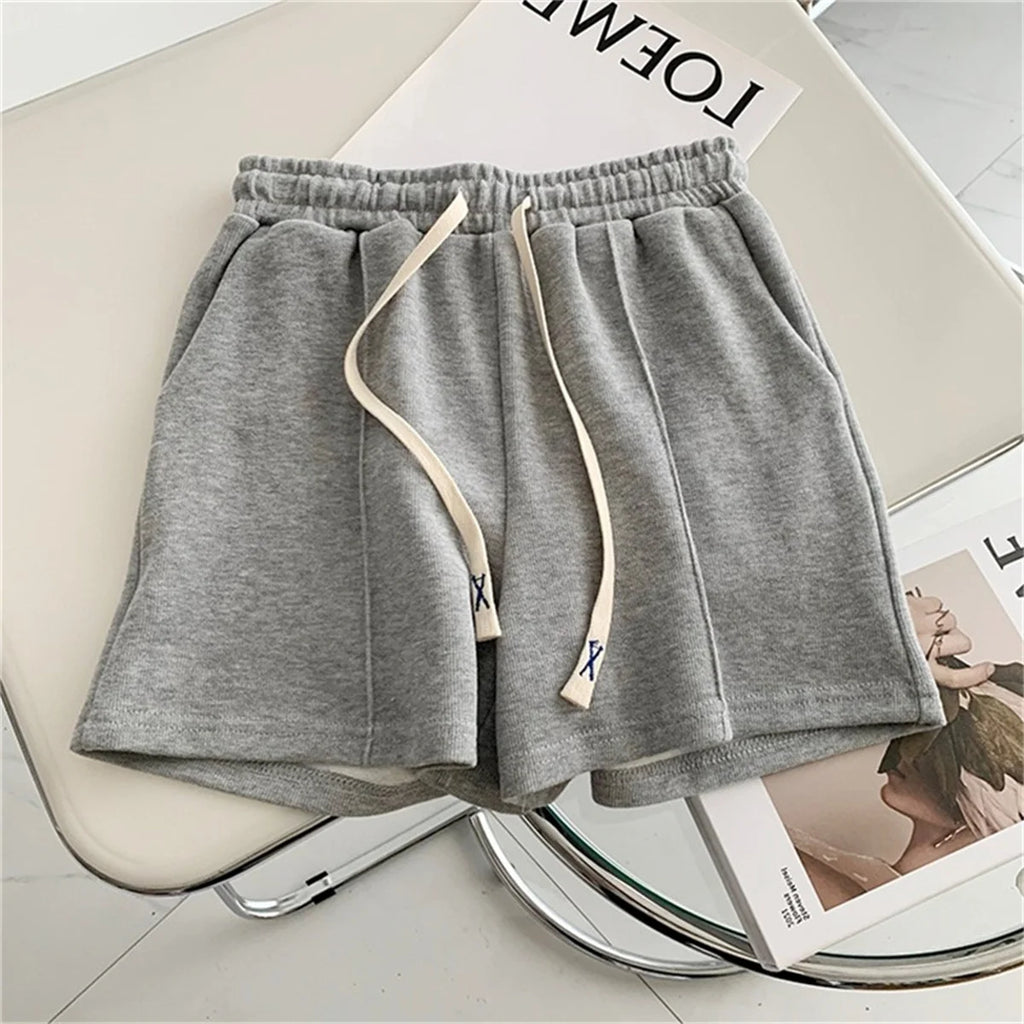 Comfy Retro Korean High-Waist Loose Shorts – Relaxed Chic & Sporty Comfort