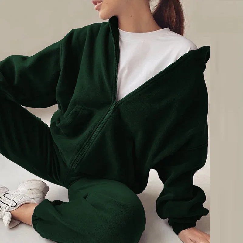 Women’s Fleece Tracksuit Set-HighTouch