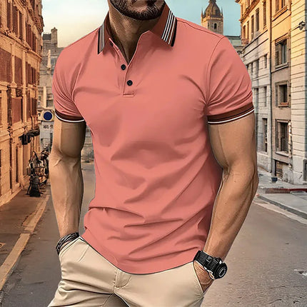 Lightweight Men’s Summer Polo – Breathable, Button-Collar Casual Top