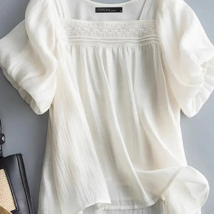 Square Neck Puff Sleeve Blouse