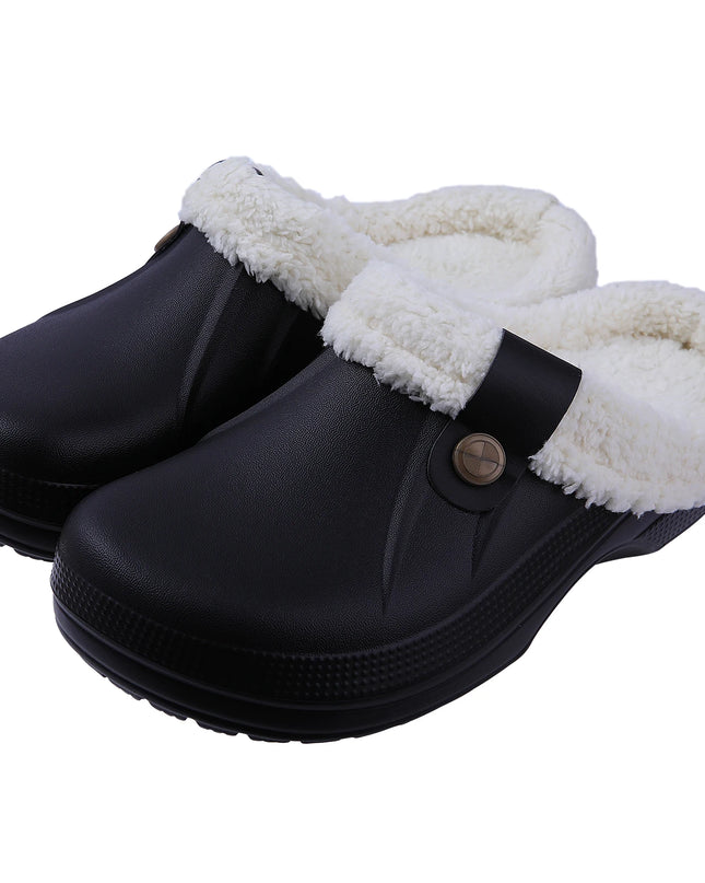 Fuzzy EVA Clogs Unisex – Waterproof Warm Plush Winter House & Garden Slippers