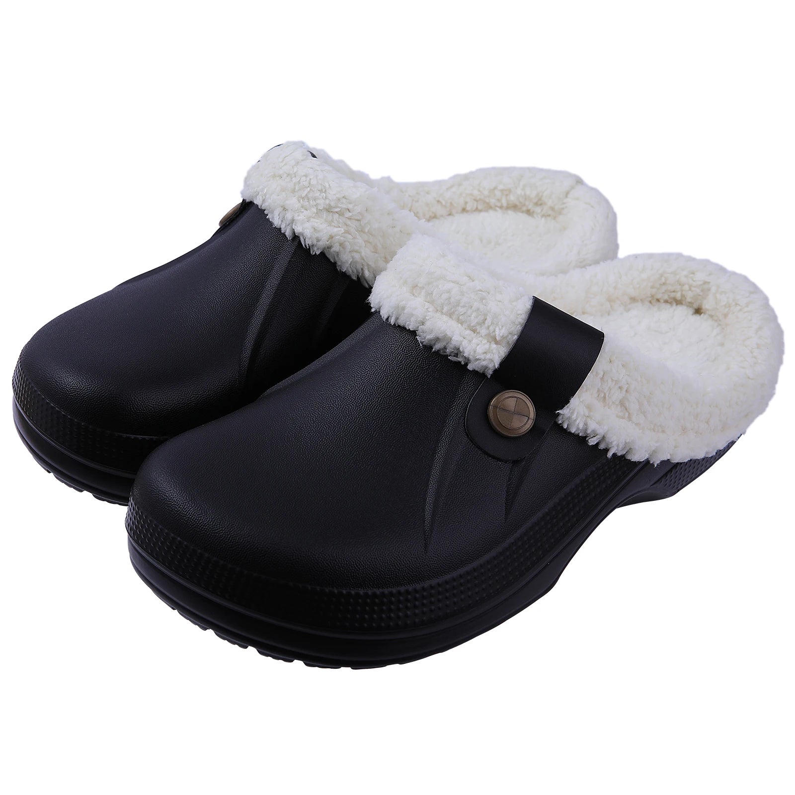 Fuzzy EVA Clogs Unisex – Waterproof Warm Plush Winter House & Garden Slippers