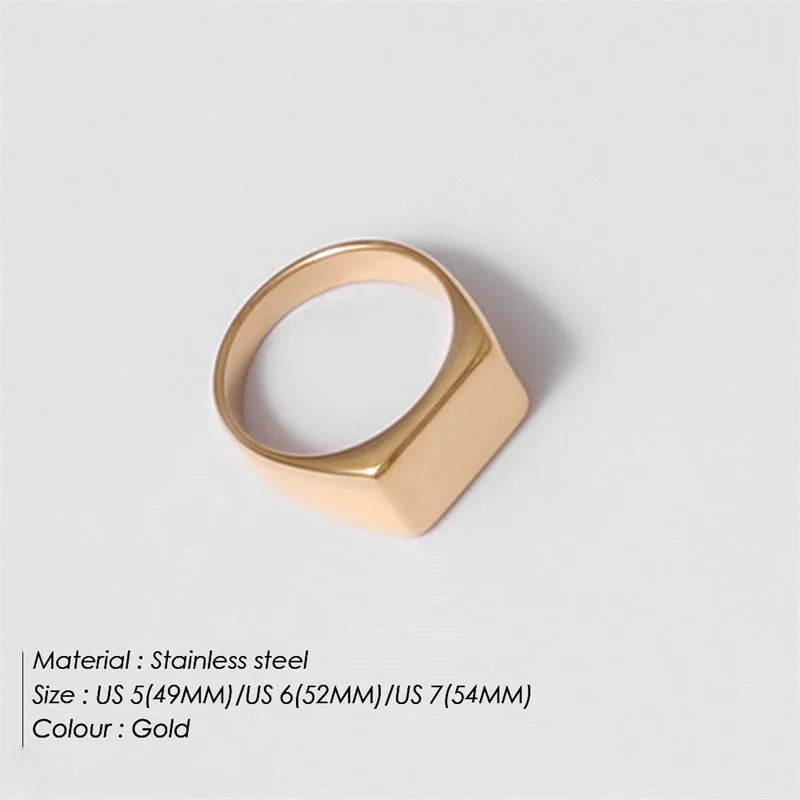 Minimalist Round Ring Gold Colour Plated Women's Rings for Parties and Festivals-HighTouch