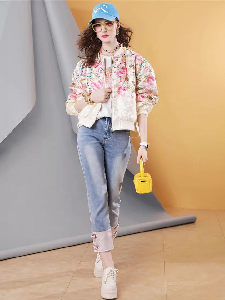Women’s Chinese-Style Embroidered Spring Jacket-HighTouch