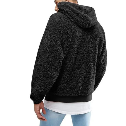 Solid Plush Y2K Streetwear Hoodie Men