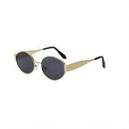 Retro Oval Metal-Frame Sunglasses-HighTouch