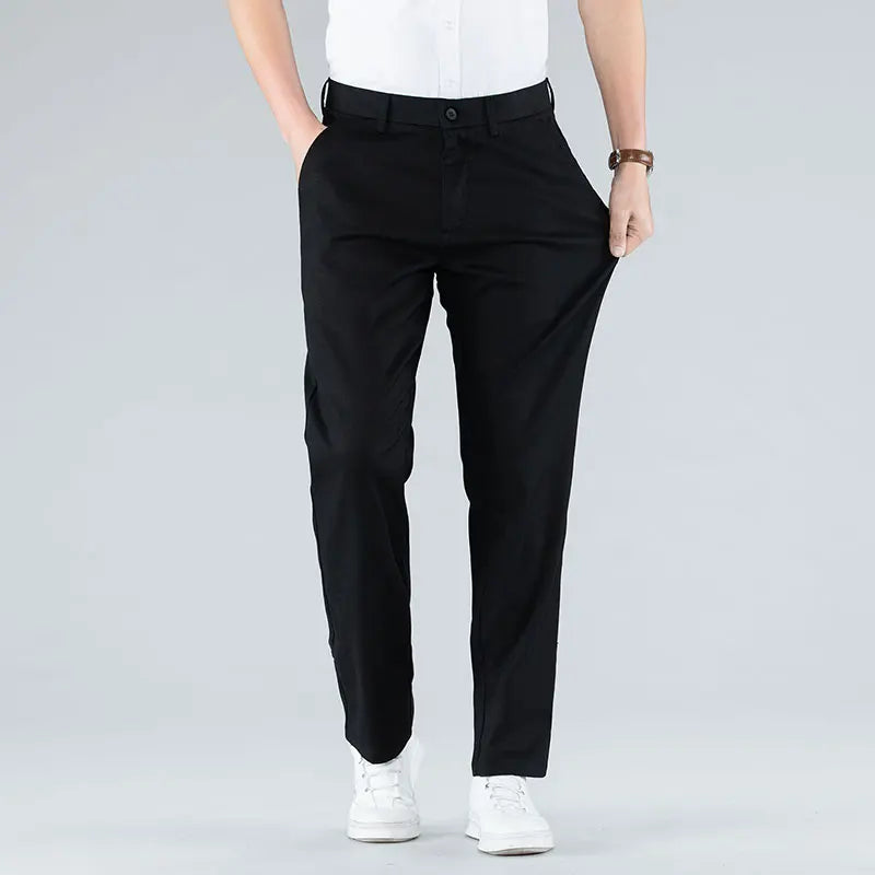 Ultra-Thin Breathable Cotton-Linen Straight Trousers