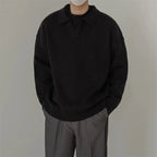 Vintage Y2K V-Neck Pullover Sweater Men-HighTouch