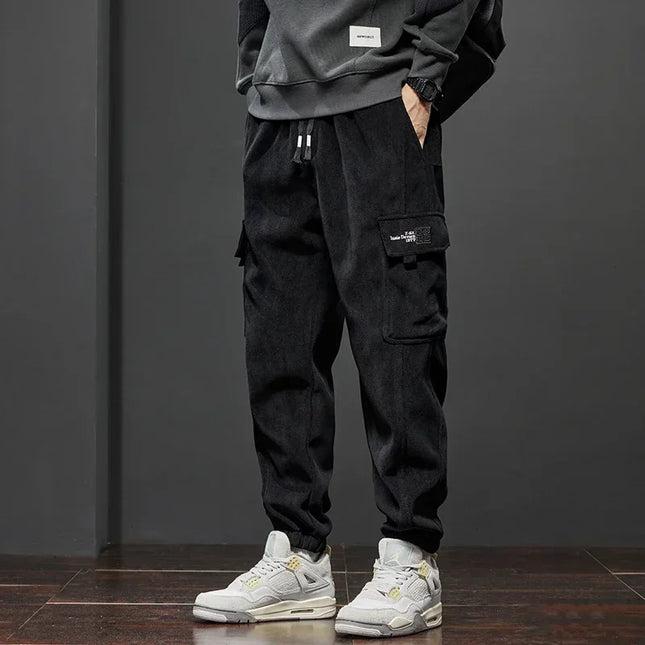 Men’s Elastic Waist Straight-Leg Casual Trousers