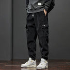 Men’s Elastic Waist Straight-Leg Casual Trousers-HighTouch