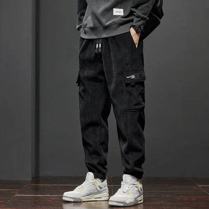 Men’s Elastic Waist Straight-Leg Casual Trousers-HighTouch