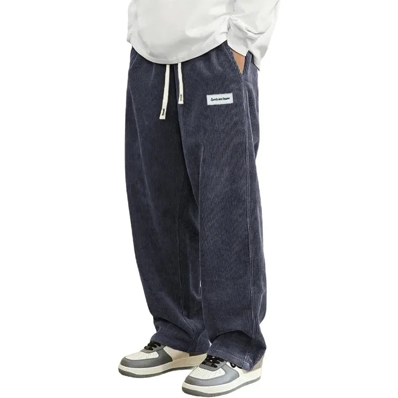 Men’s Loose Fit Corduroy Baggy Trousers