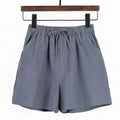 Women’s Cotton‑Linen Wide‑Leg Beach Shorts