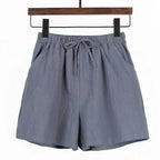 Women’s Cotton‑Linen Wide‑Leg Beach Shorts-HighTouch