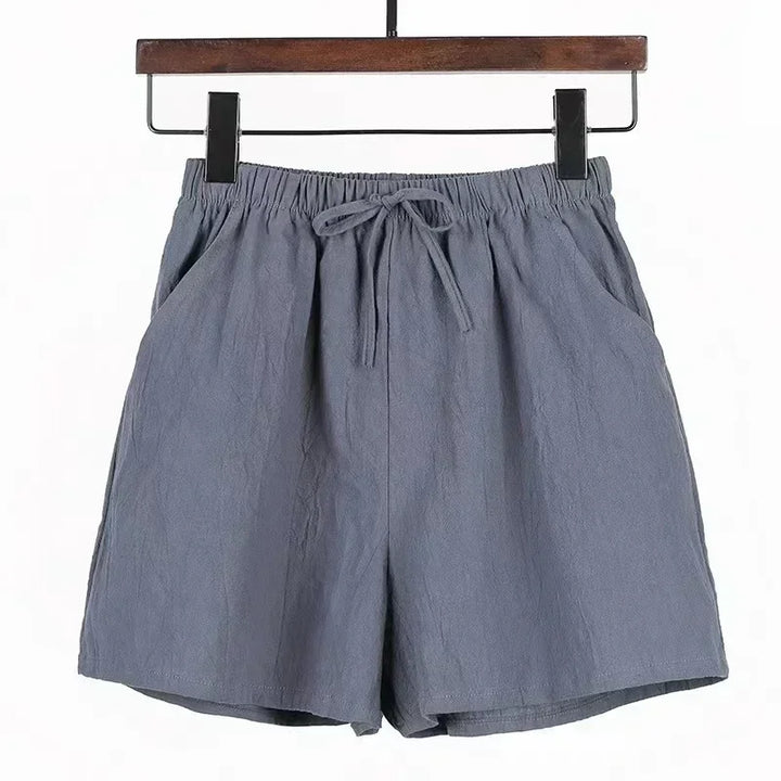 Women’s Cotton‑Linen Wide‑Leg Beach Shorts-HighTouch