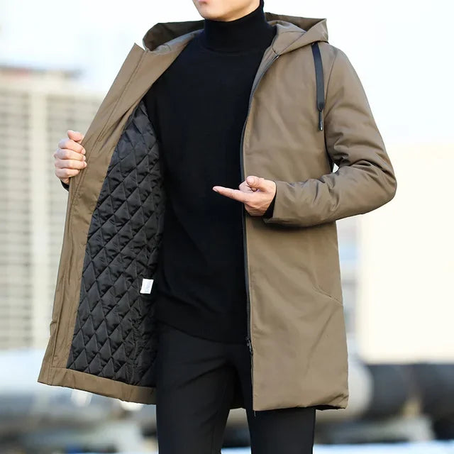 Men's Winter Trench Coat - Windbreaker Warm Casual Jacket for Men