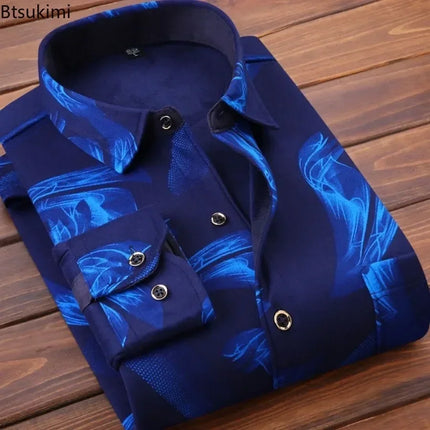 Men’s Winter Plaid Flannel Shirt – Fur Lined, Fleece‑Lined, Warm Casual Dress Shirt