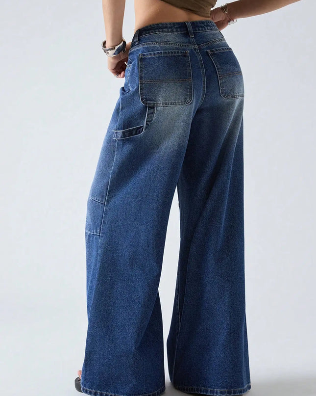 American Retro Wide-Leg Jeans Women