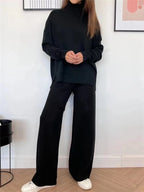 Stylish Women’s Knit Turtleneck Set – 2-Piece Outfit-HighTouch