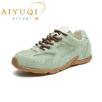 Women’s Genuine Leather Retro German Trainers Shoes-HighTouch