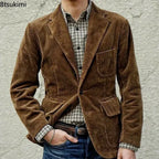 Corduroy Shoulder-Pad Jacket Men-HighTouch