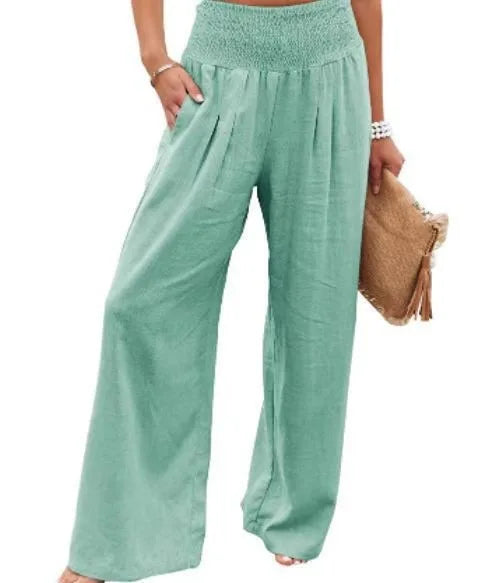 Comfort & Style – Cotton Pull-On Casual Pants for Women-HighTouch