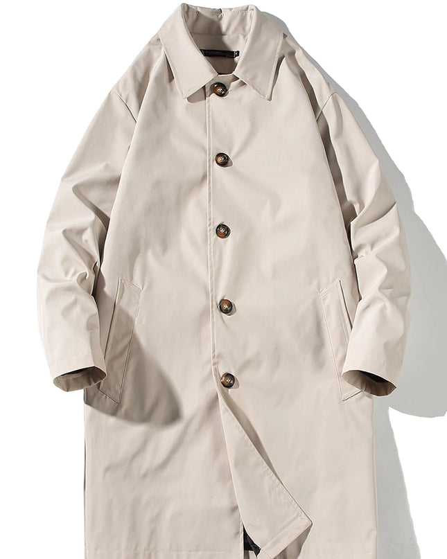Oversized Monochrome Long Windbreaker Men's Jacket