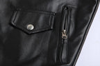 Men’s Slim-Fit PU Leather Motorcycle Jacket-HighTouch
