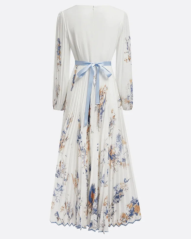 Bohemian Summer Beach Dress Sleeveless Floral Print V-Neck Flowy Maxi Dress for Women Resort Holiday Party Casual Outfit Fashion