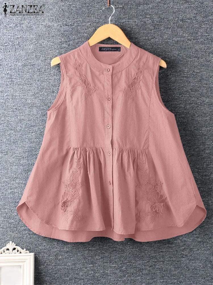 Embroidered Sleeveless Tank – Boho, Breezy & Stylish-HighTouch