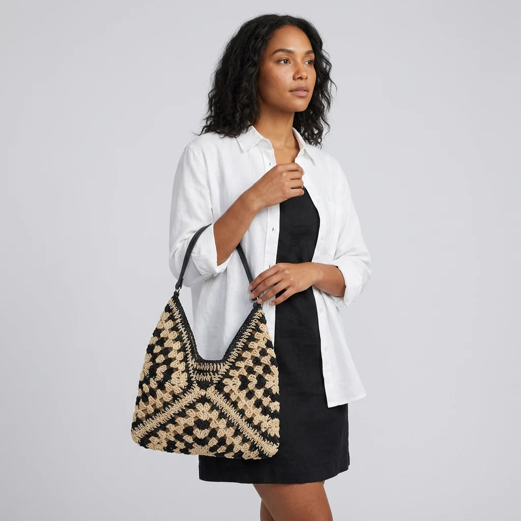 Seraphina Canvas Tote Bag - Spacious Straw Everyday Carry